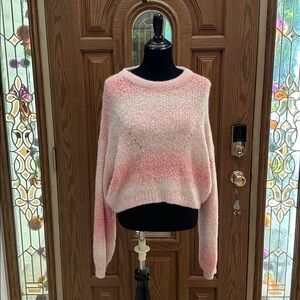 064 Wild Fable Pink Crop Top Sweater